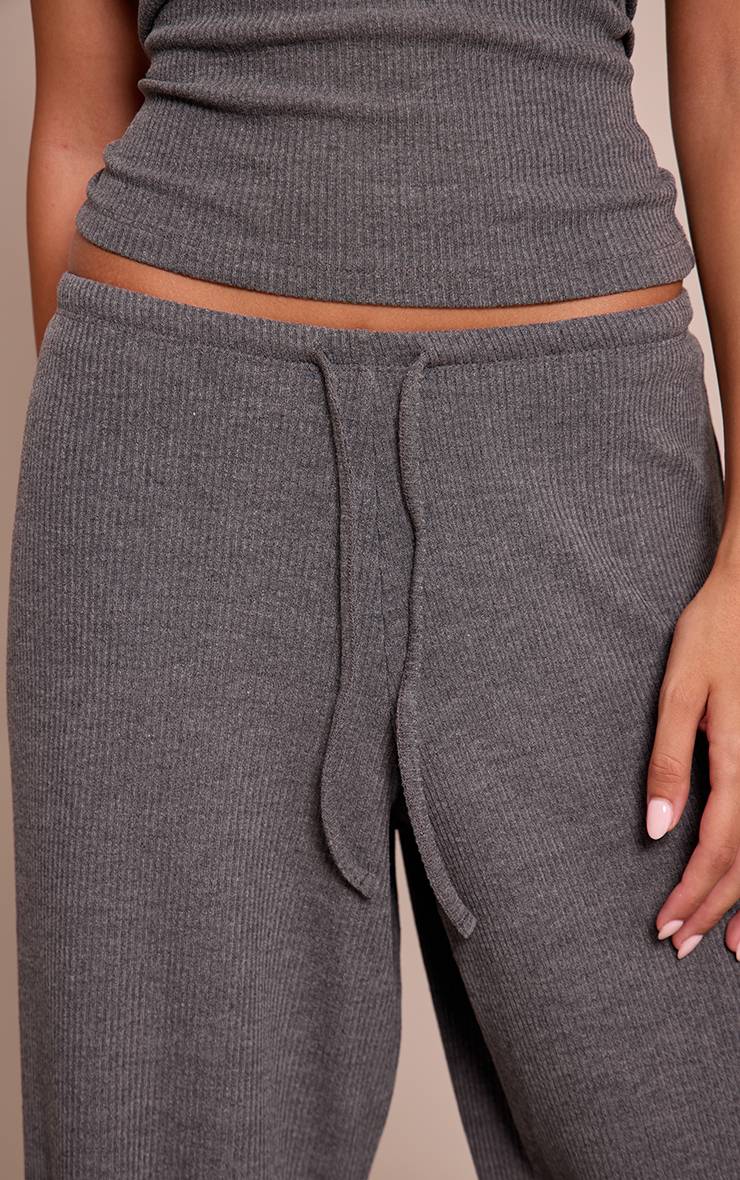 Gris Pantalon Large Slouchy À Cordon De Serrage