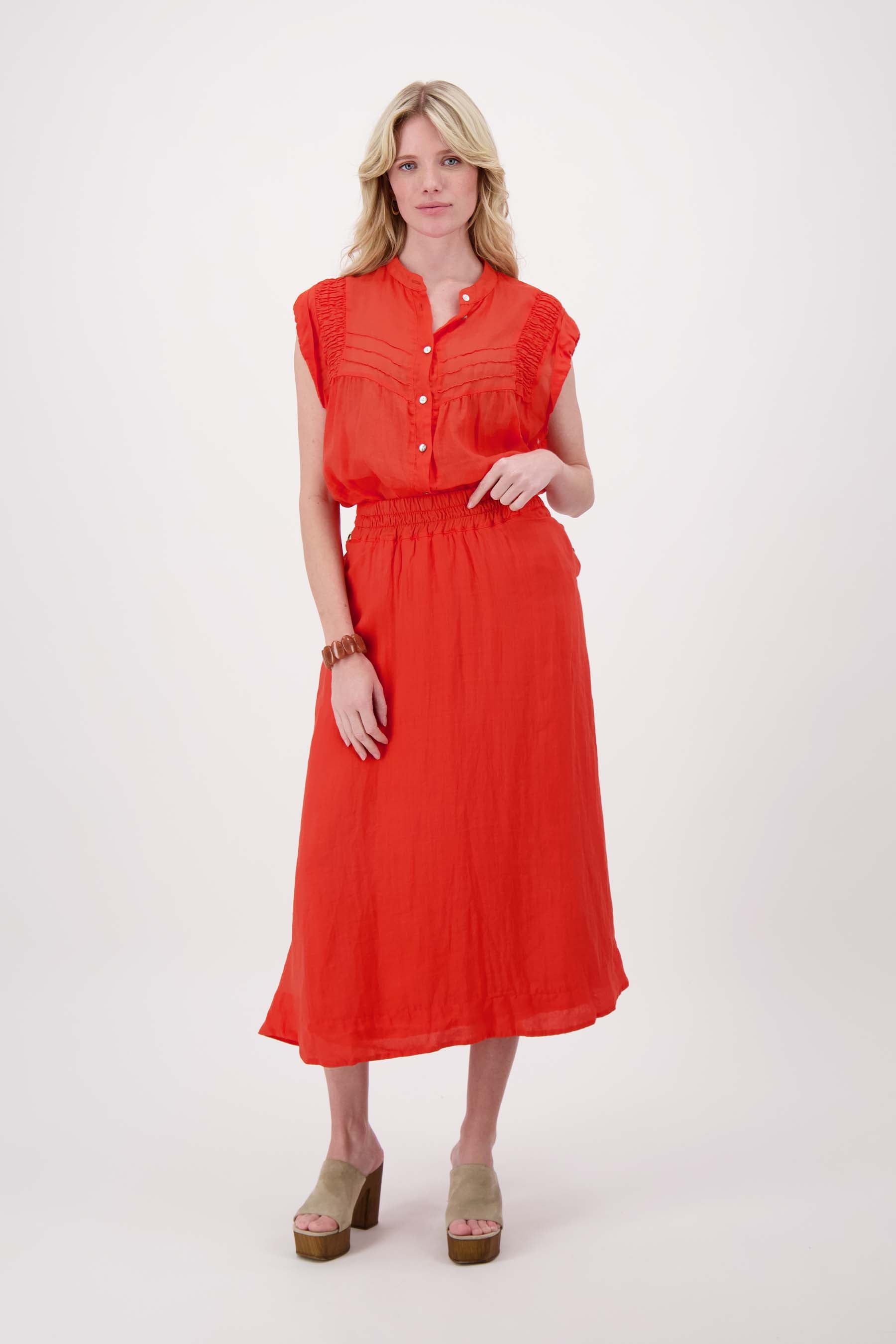 ramie  blouse plooien