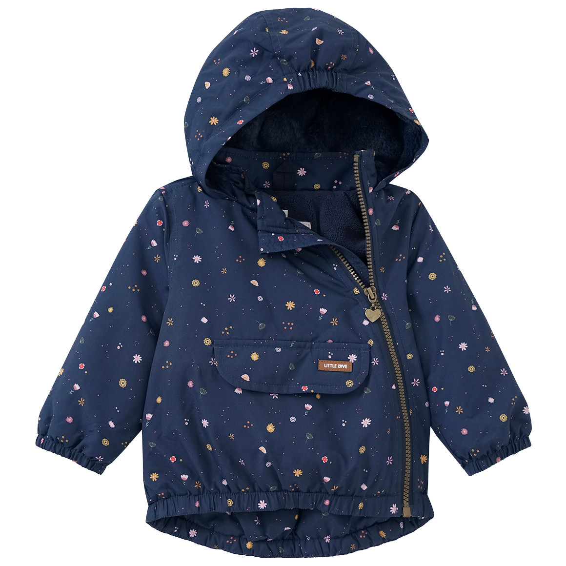Topomini Baby Winterjacke mit Fleecefutter dunkelblau