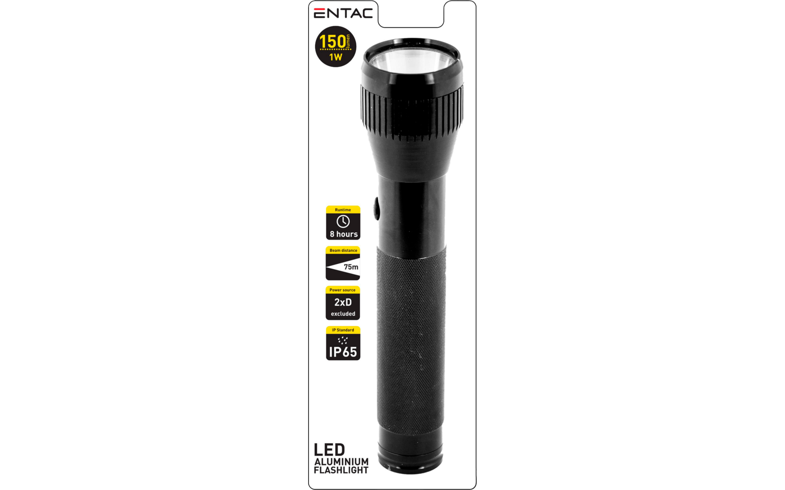 Entac Taschenlampe 2D Aluminium 1 Watt