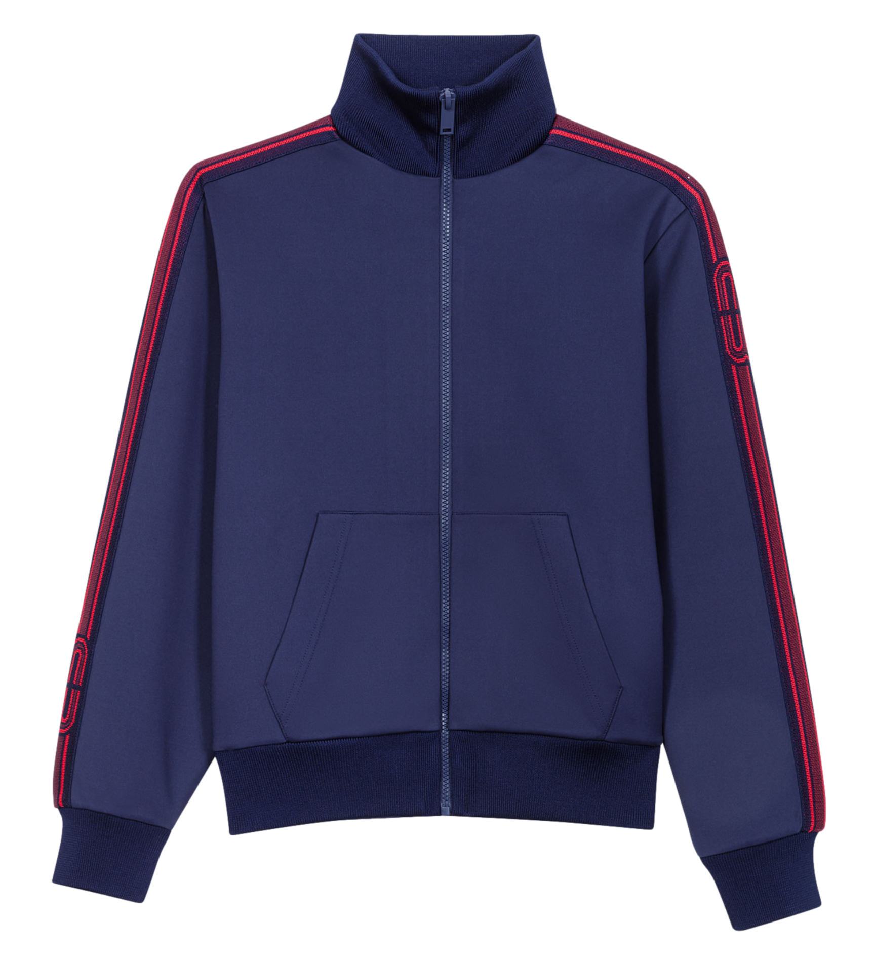 Sweat zippé à bandes | Bleu
