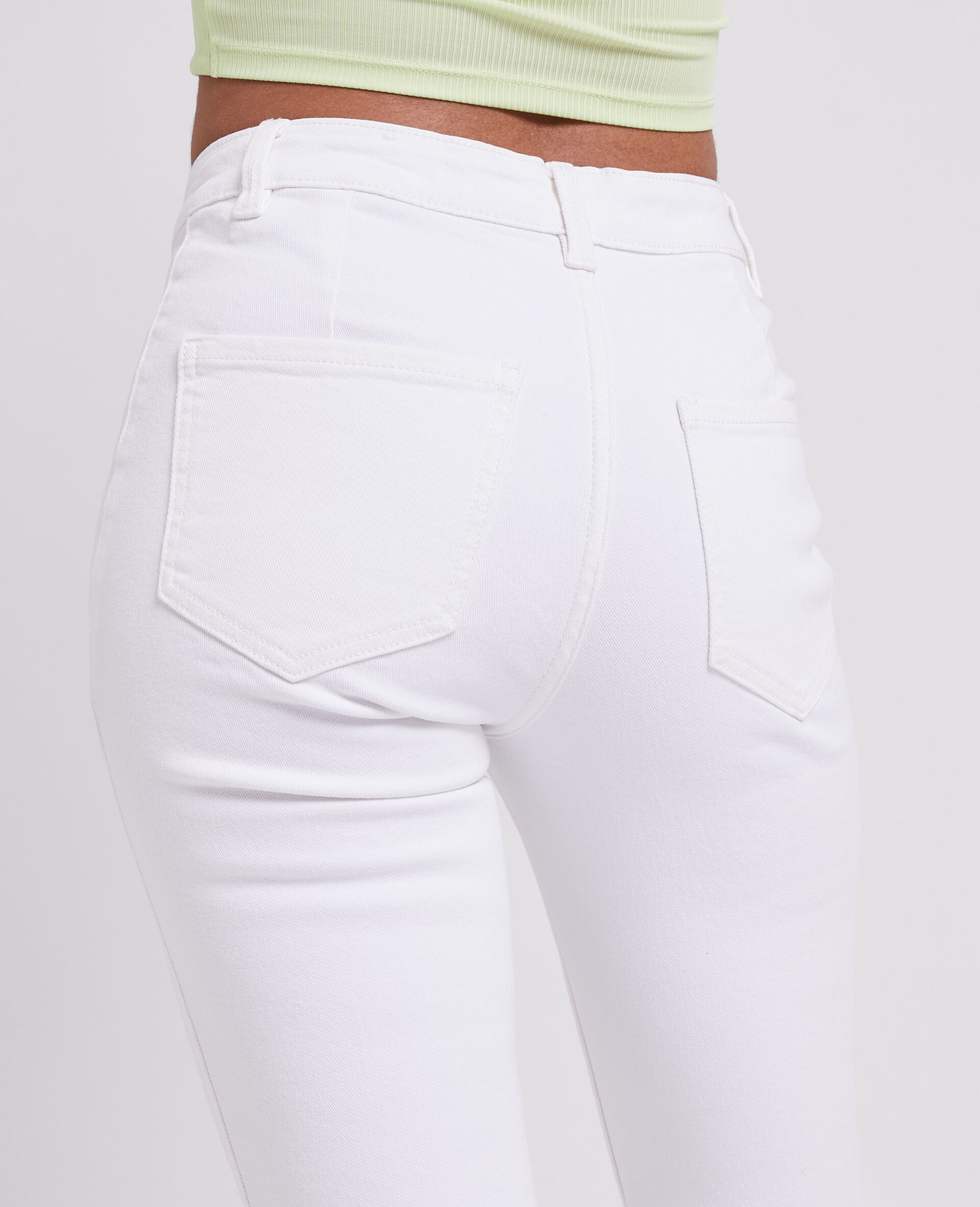 Jean flare taille haute cropped - Blanc