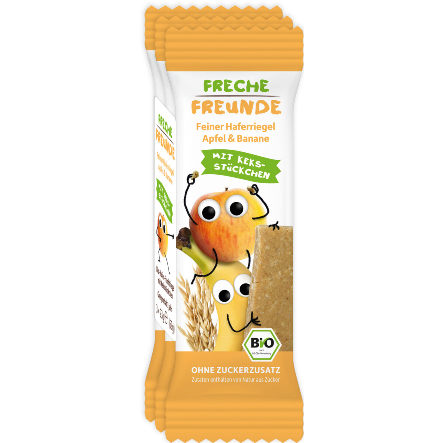 Freche Freunde Bio Haferriegel mit Keksstücken 12+ Monate 3x23g