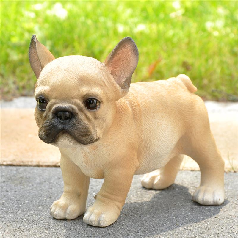 Dazikemo Dekofigur Gartenfigur Französische Bulldogge braun