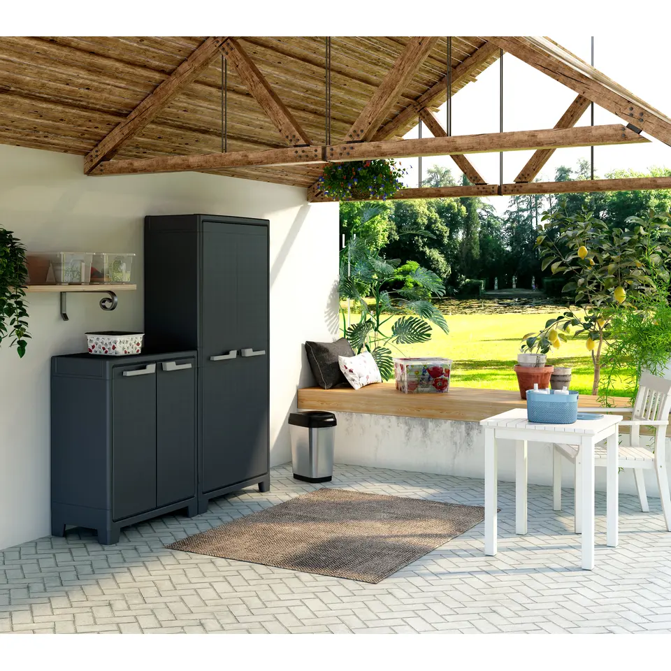 Keter Moby lage kast - 2 planken - 80x44x100 cm - Antraciet