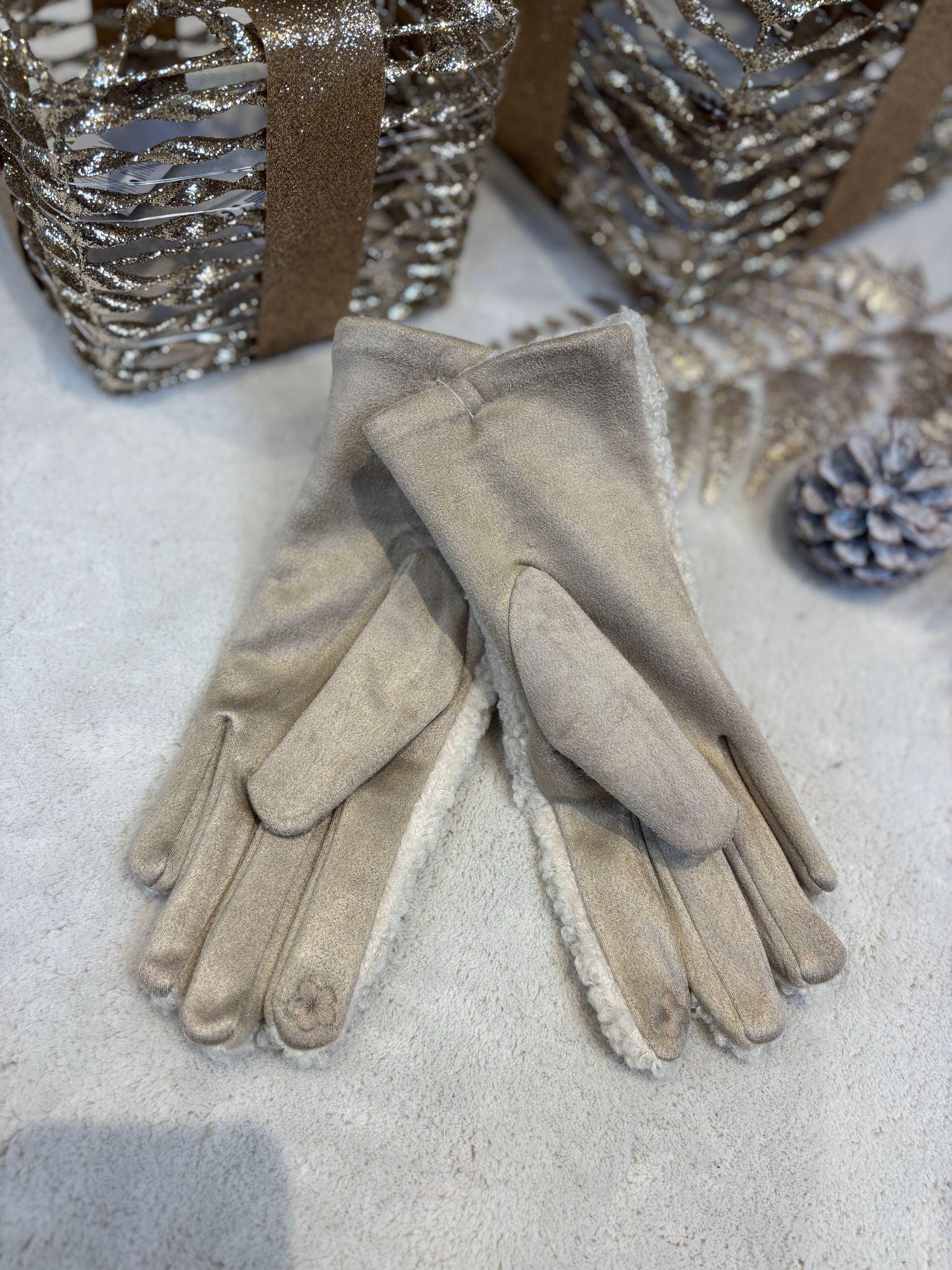 Teddy Handschoenen - Beige