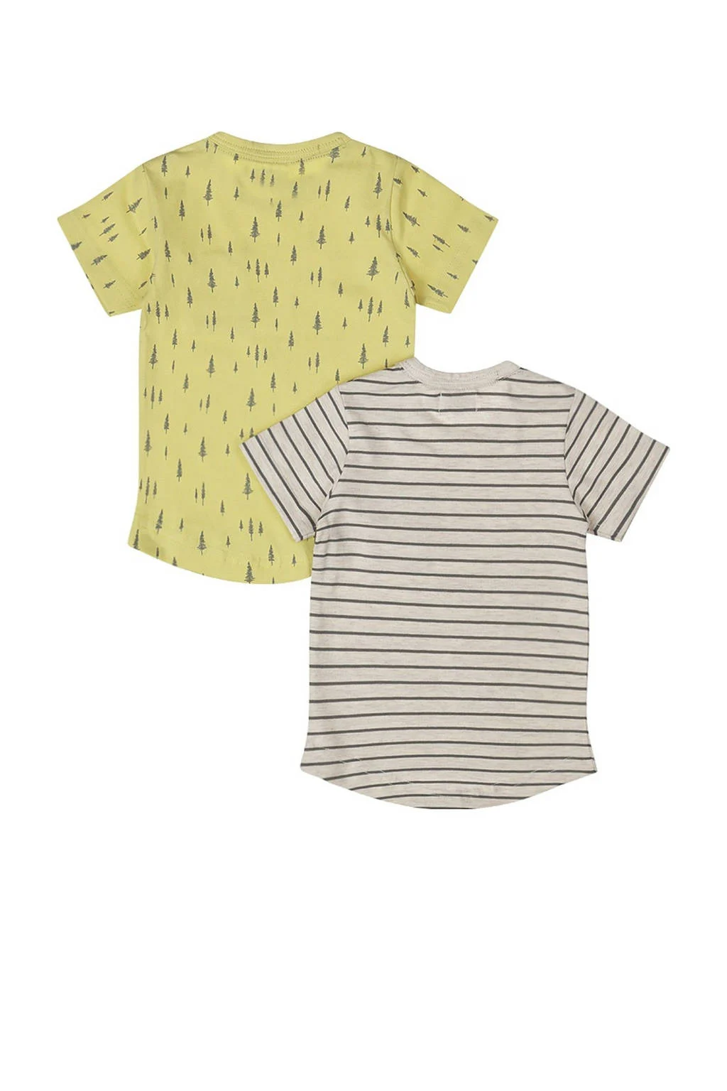 Dirkje T-shirt - (set van 2) geel/grijs
