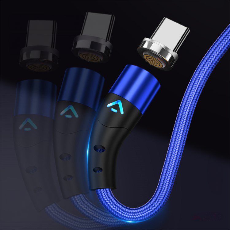 (2m) 3A Magnetisches USB A Ladekabel USB C LED Leuchtendes Datenkabel - Rot