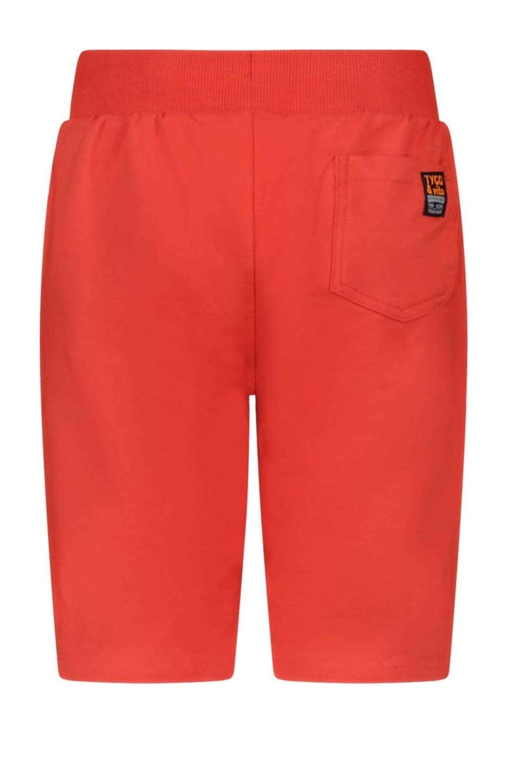 TYGO & vito regular fit sweatshort Bing met zijstreep felrood