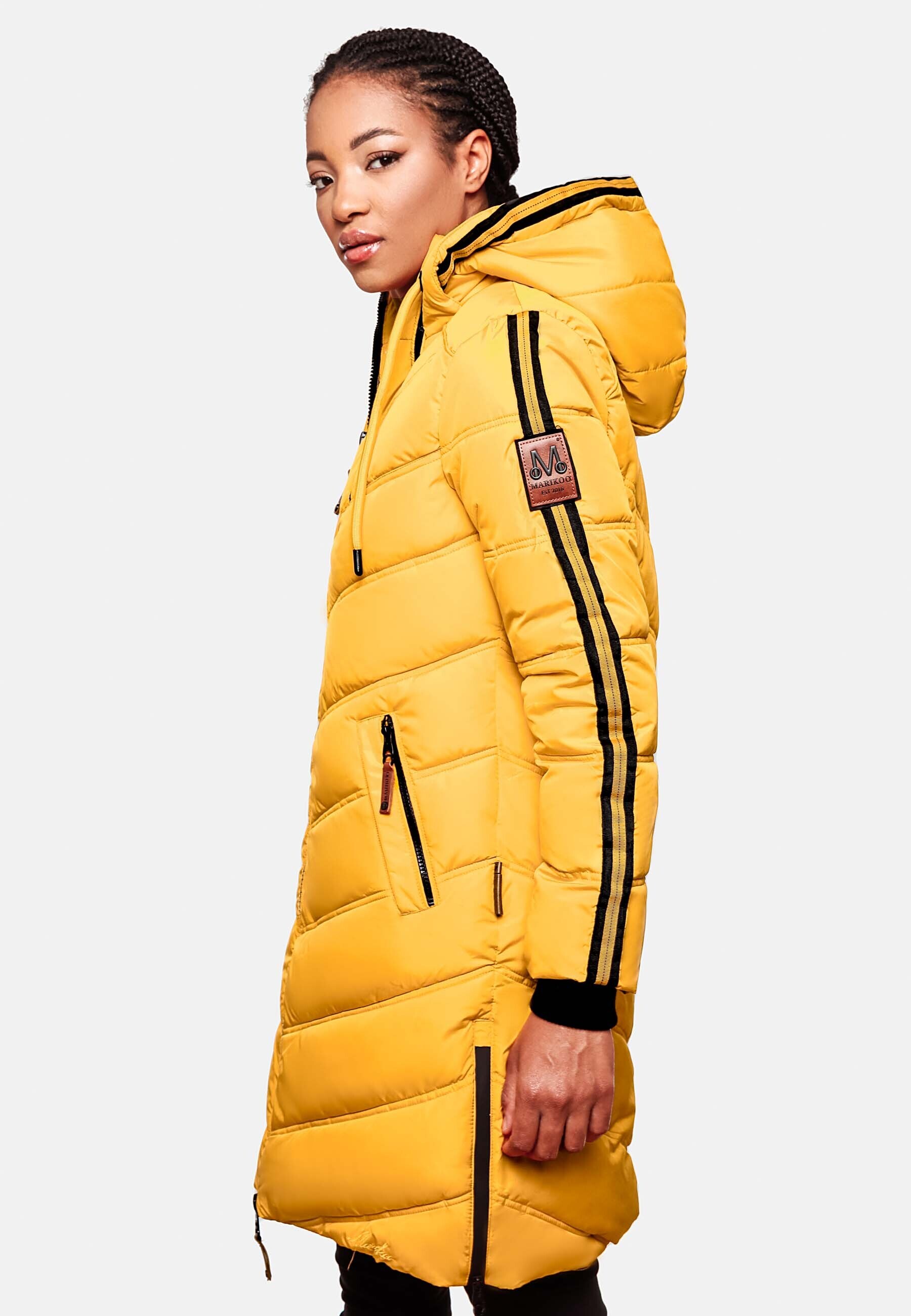 MARIKOO Damen Modischer Wintermantel Winter Steppmantel mit Kapuze Armasaa