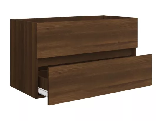 Meuble lavabo avec bassin intégré Chêne brun Bois d'ingénierie