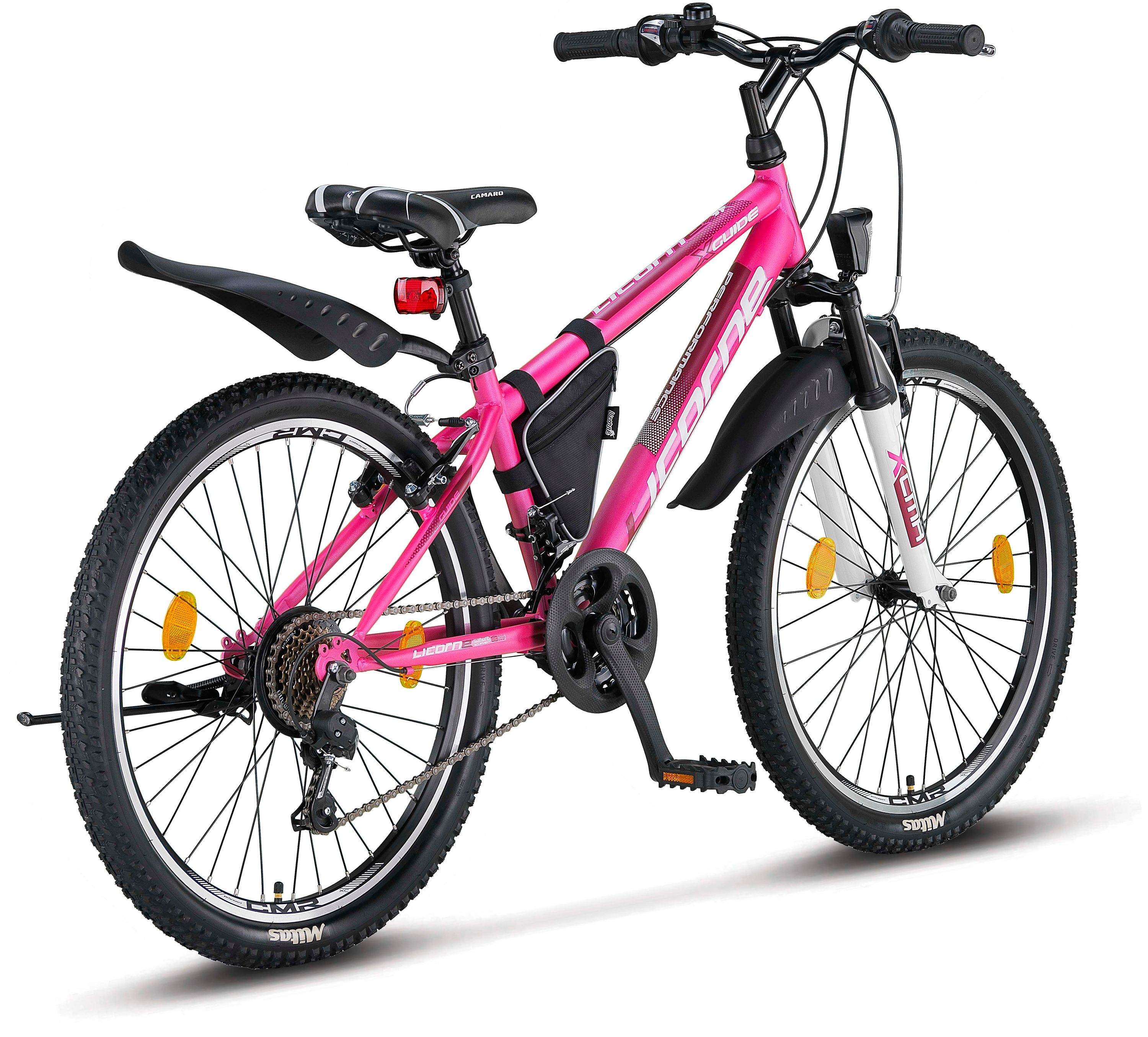 Licorne Bike Guide Premium Mountainbike in 20, 24 und 26 Zoll - Fahrrad für Mädchen, Jungen, Herren und Damen - Shimano 21 Gang-Schaltung, Kinderfahrrad, Kinder
