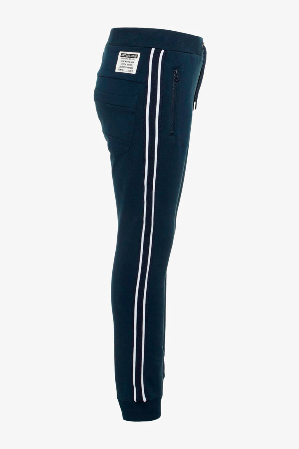 NAME IT joggingbroek met zijstreep donkerblauw