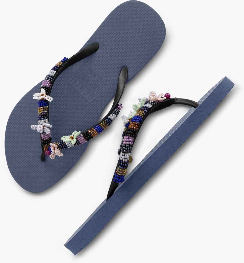 UZURII blauwe uzurii teenslippers las dalias blue