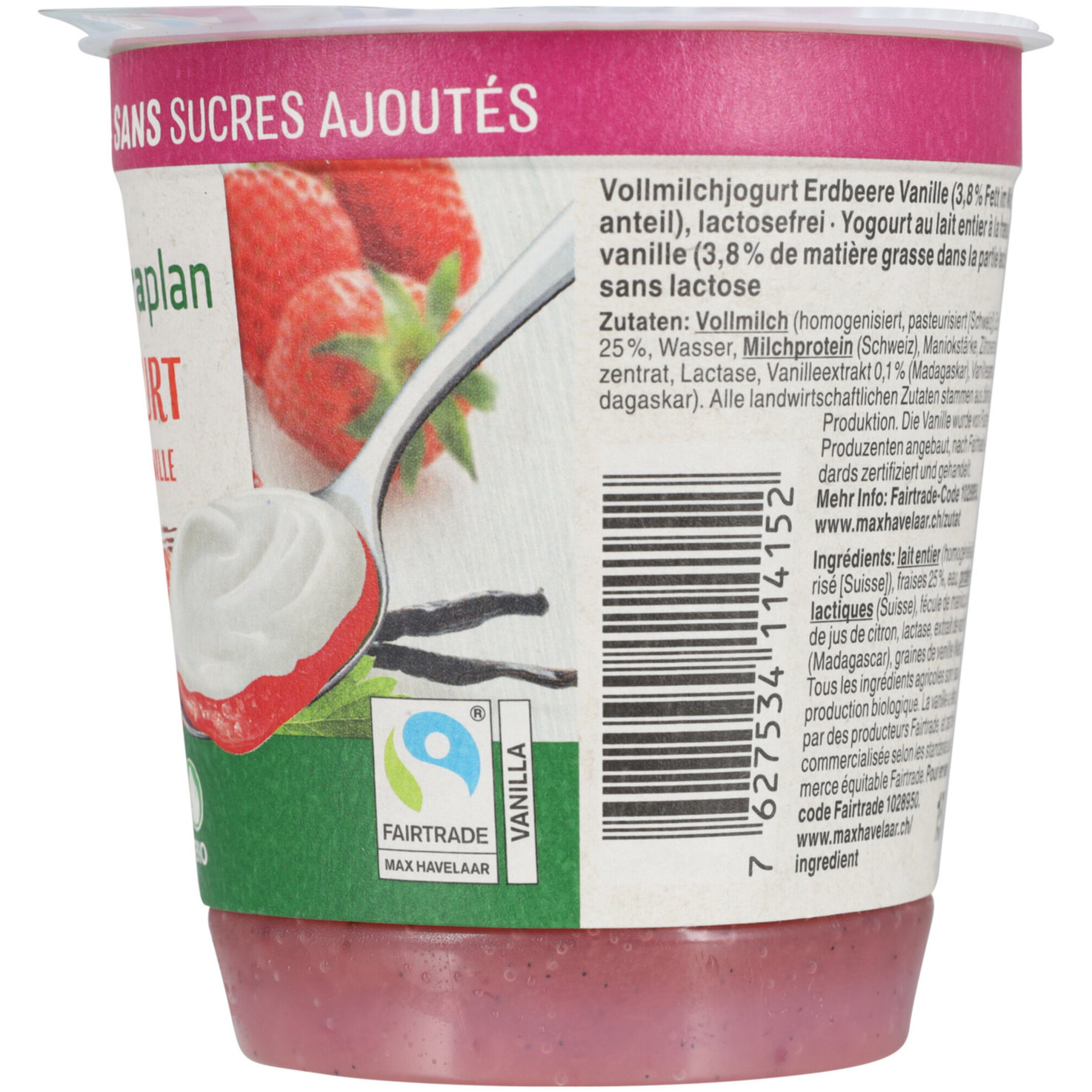 Naturaplan bio Fairtrade Joghurt Erdbeere & Vanille ohne Zucker 2x150g -