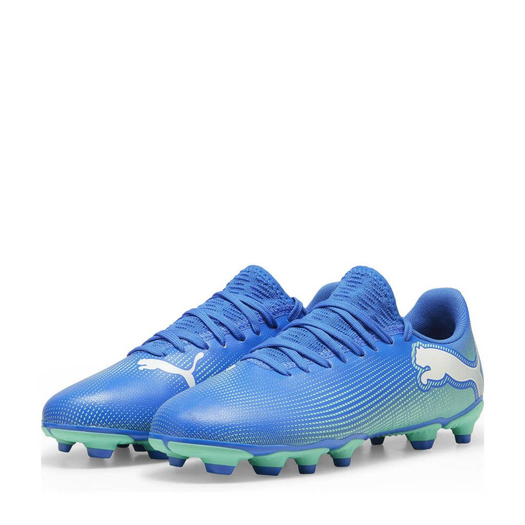 Puma Future 7 Playjunior voetbalschoenen kobaltblauw/mintgroen/wit