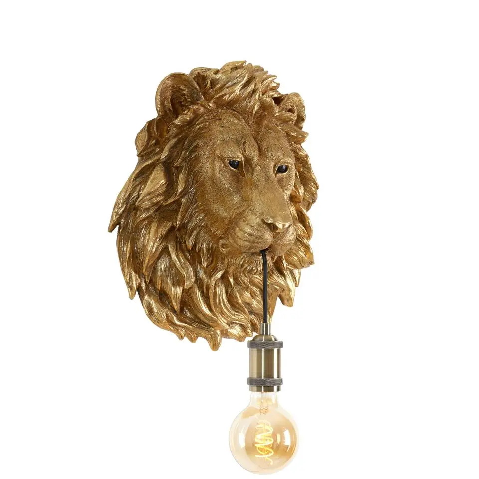 Wandlamp Lion - Brons - 33.5x19x40.5cm