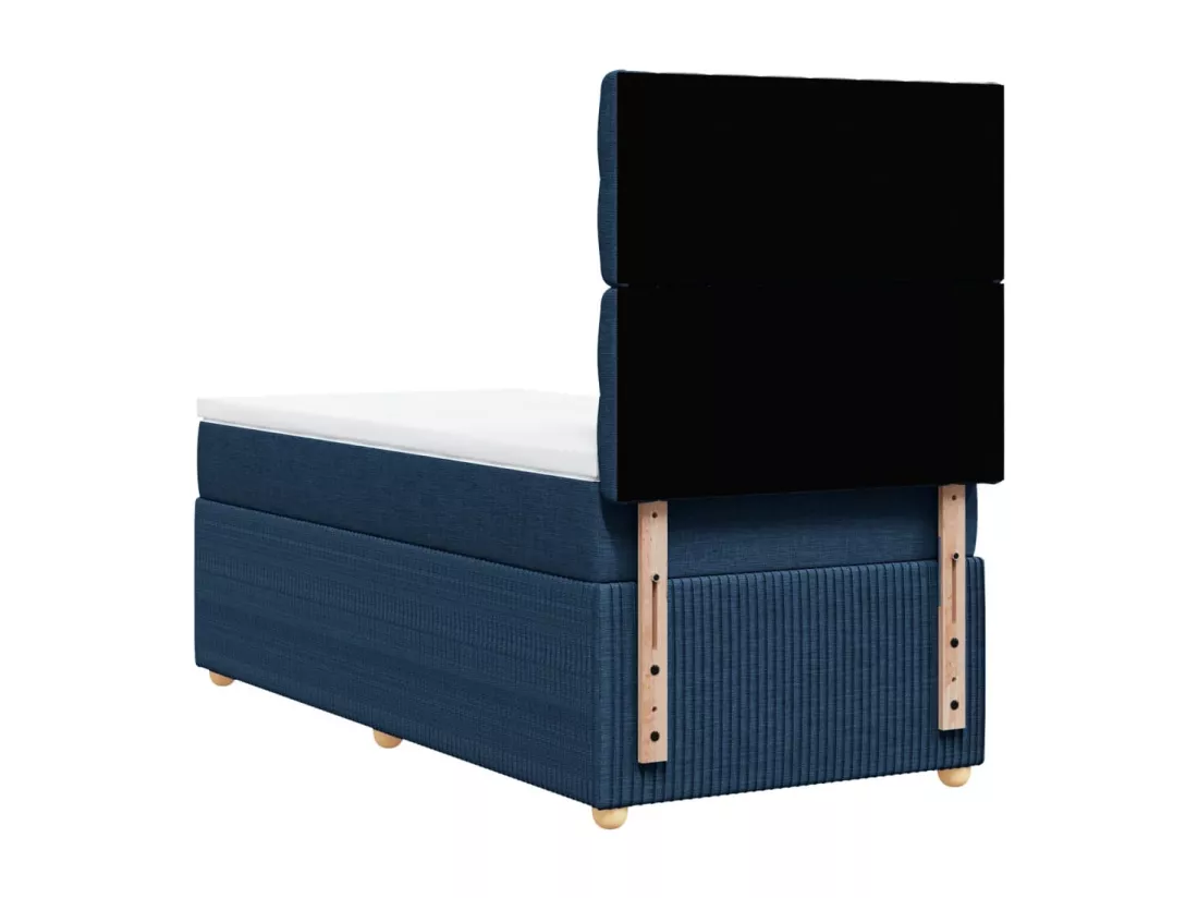 Sommier à lattes de lit avec matelas Bleu 90x190 cm Tissu