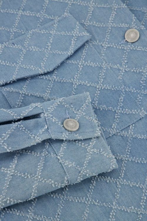 Blauw geweven spijker jacket