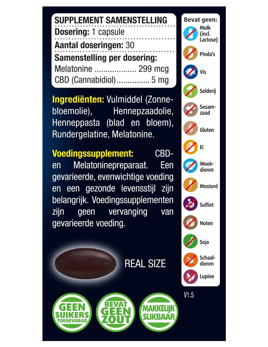 Melatonine CBD 5 mg 30 capsules