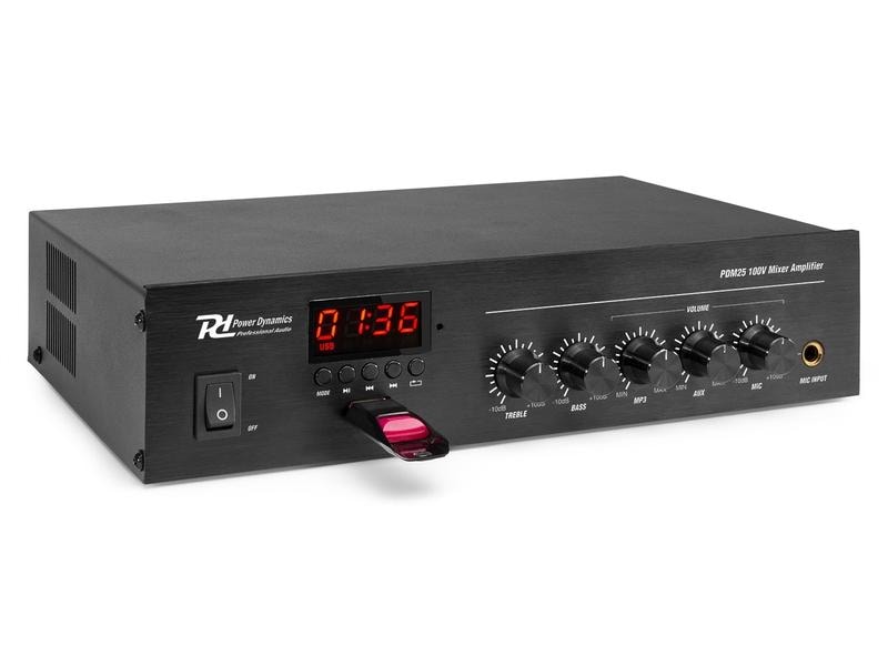 Power Dynamics Verstärker Pro PDM25 Verstärker mit Mixer, Bluetooth und Mediaplayer