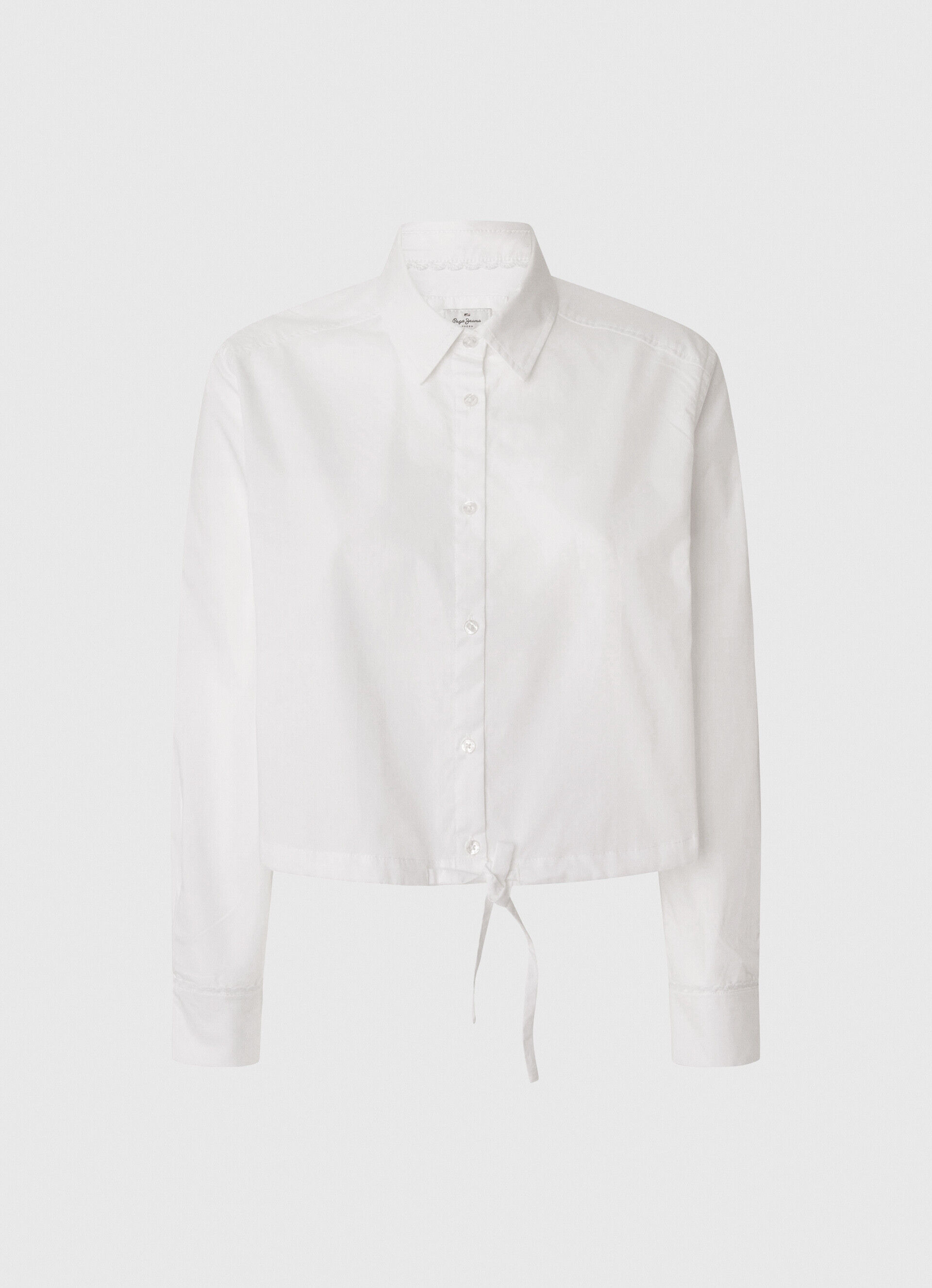 Camisa cropped de popelina FIT - branca