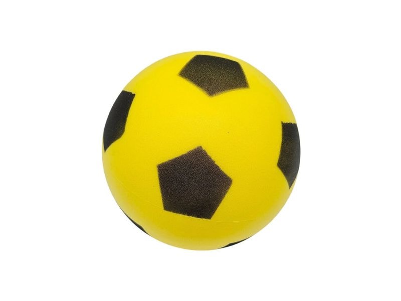 alldoro Schaumstoffball Weicher Softball mit Ø 20 cm im gelb/schwarzen Fussballdesign