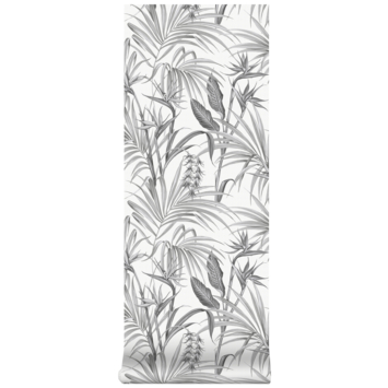 Vliesbehang strelitzia grijs (dessin 111740)