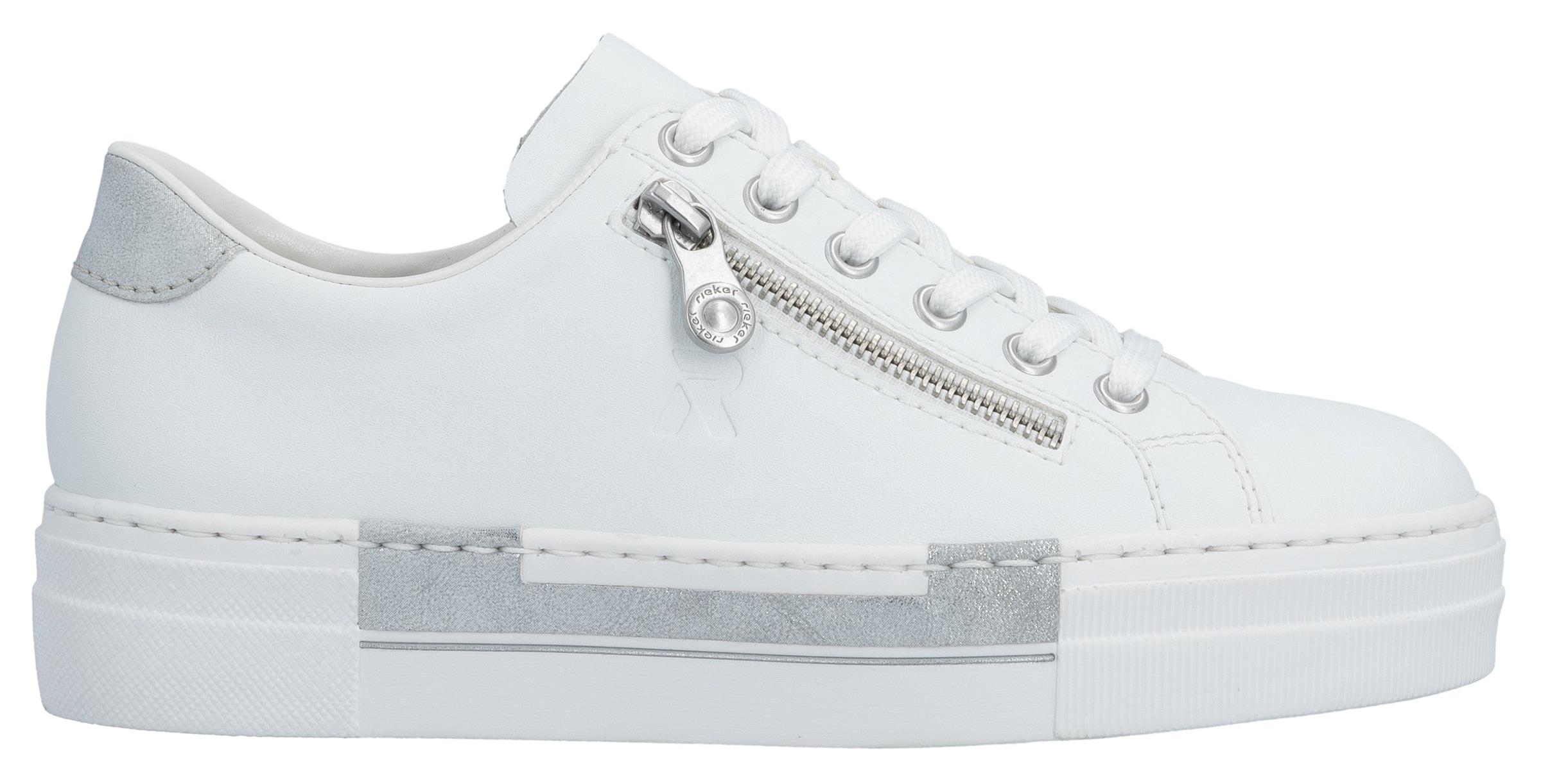 Rieker Plateausneaker  mit Zierreissverschluss seitlich, Freizeitschuh, Halbschuh, Schnürschuh