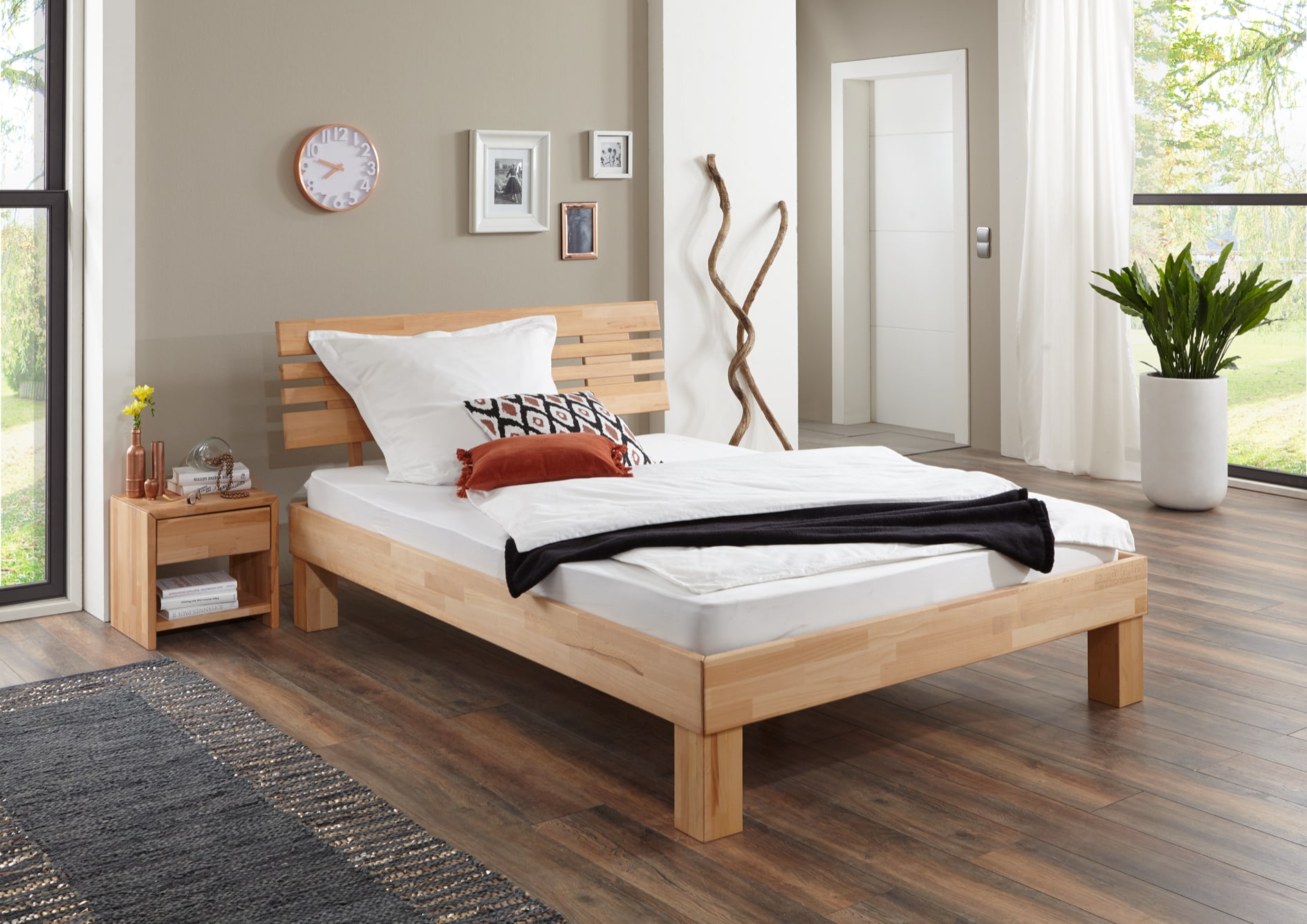 Relita - Futonbett ELISABETH 90 x 200 cm Buche massiv geölt