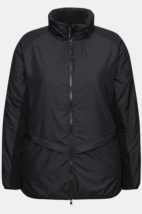 Funktionsjacke, Stehkragen, Kapuze, 2-Wege-Zipper