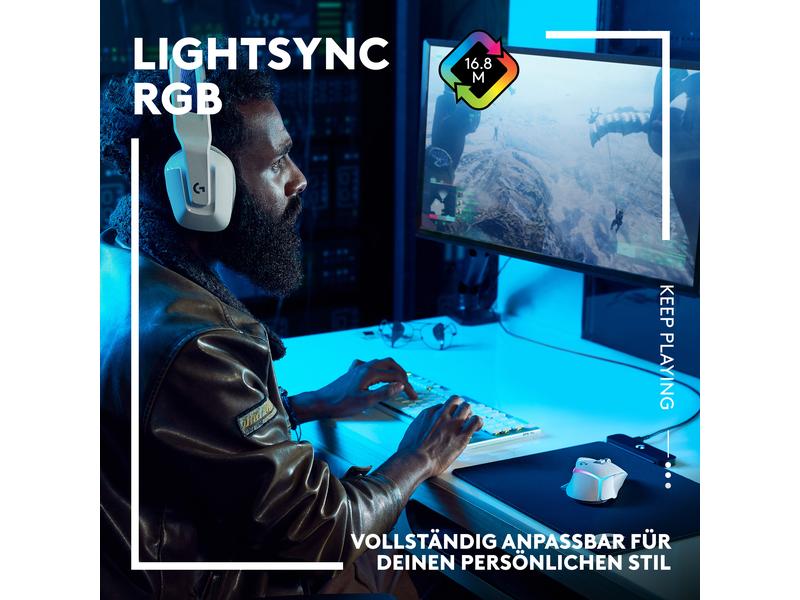 Logitech Gaming-Maus G502 X Plus Weiss Kabellose Lightspeed Gaming-Maus mit «Lightsync»-RGB-Beleuchtung