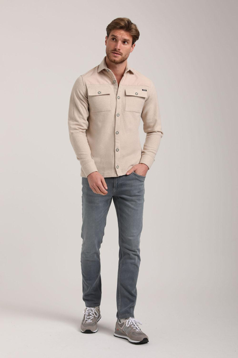 Gabbiano beige heren overhemd