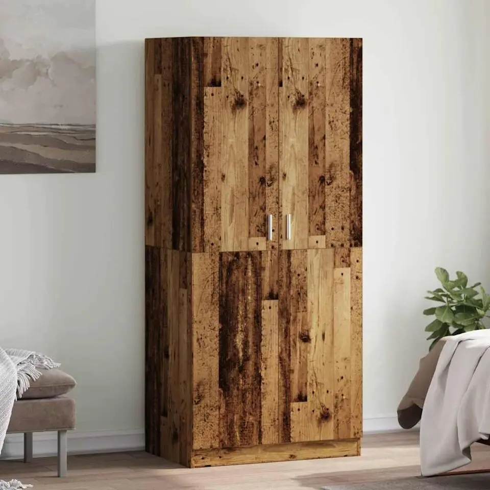 vidaXL - Kledingkast - Bruin - Bewerkt hout