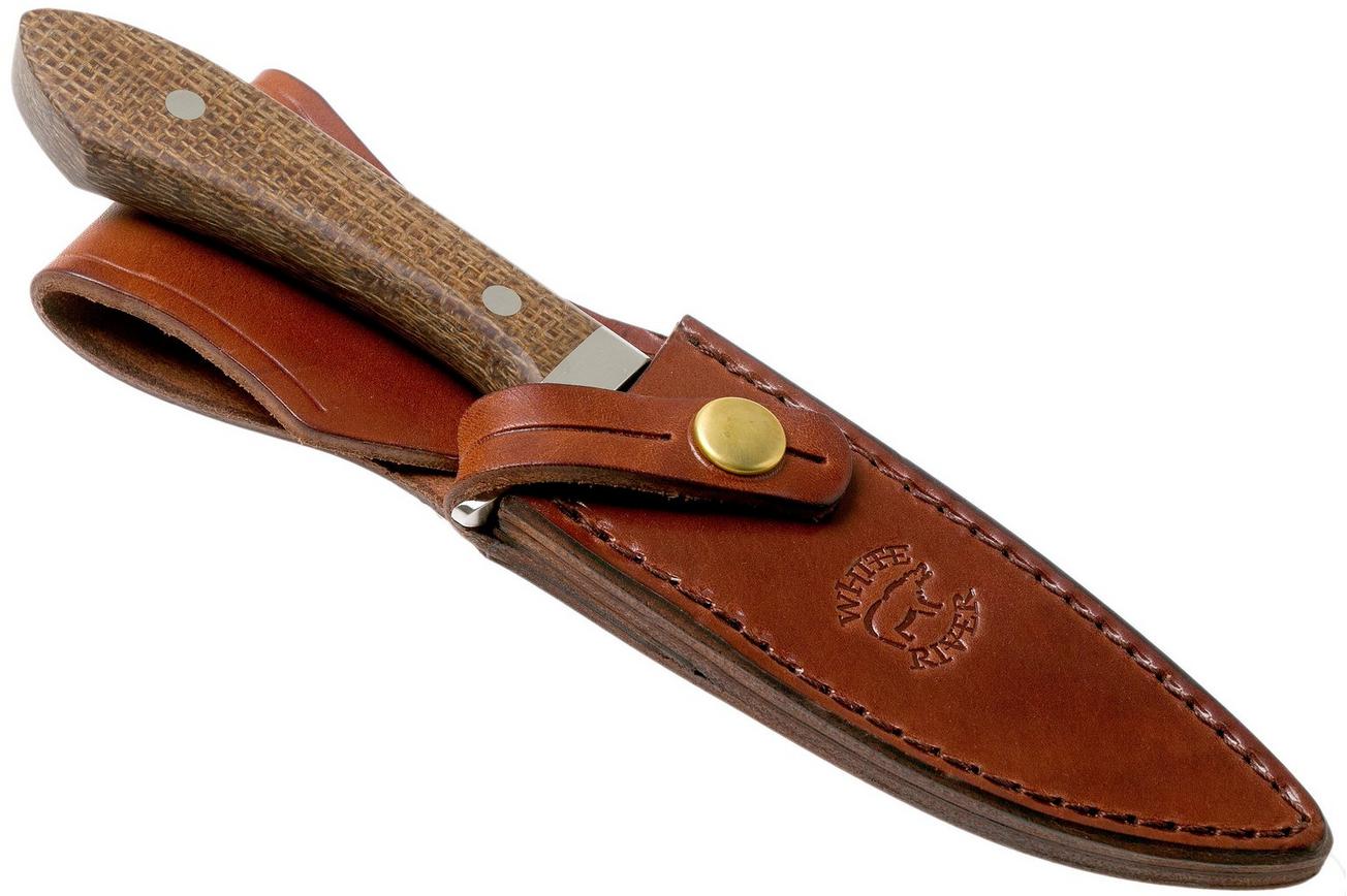 White River Knives Sendero Classic jachtmes Natural Burlap Micarta, Jerry Fisk design