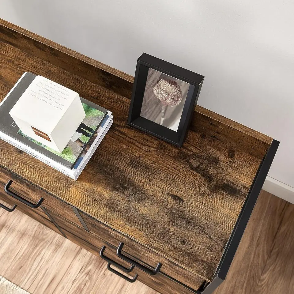 Parya Home Industriėle Commode – Opbergkast met 7 mdf laden en metalen frame