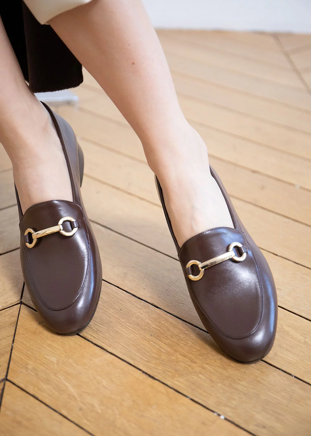 MOCASSIN MORS  LA HAVANE CUIR  MARRON