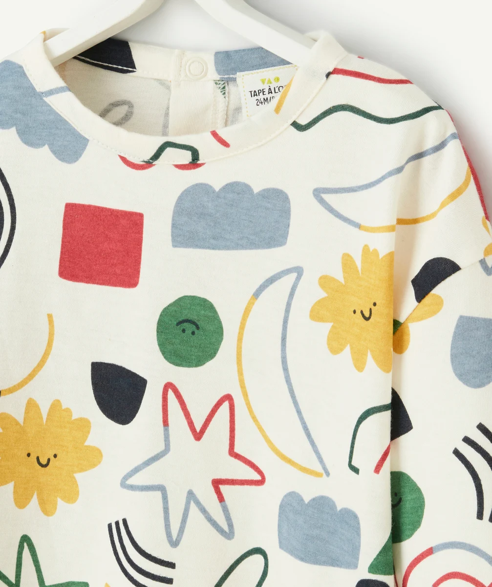 T-SHIRT BÉBÉ GARÇON EN COTON BIOLOGIQUE IMPRIMÉ THÈME GÉOMÉTRIE