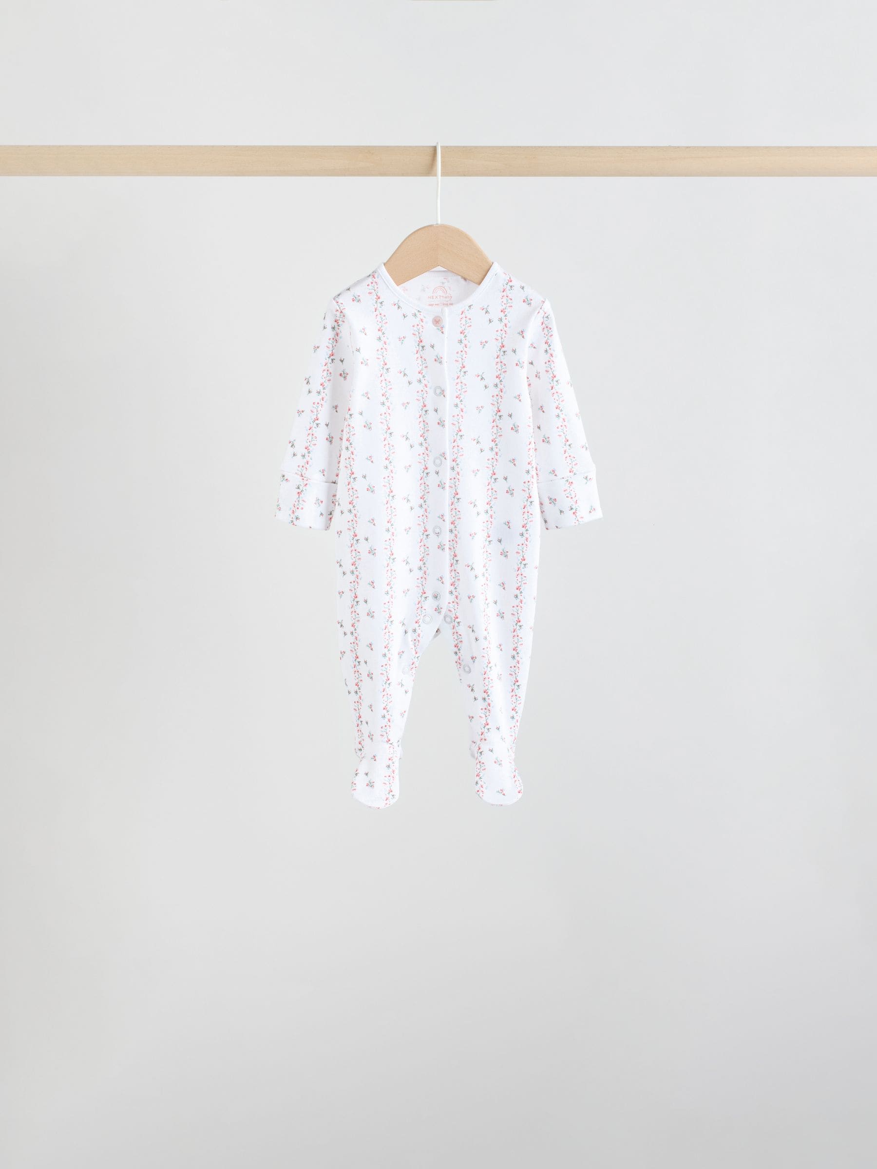 Wit/roze - Babypyjama (0-2jr)