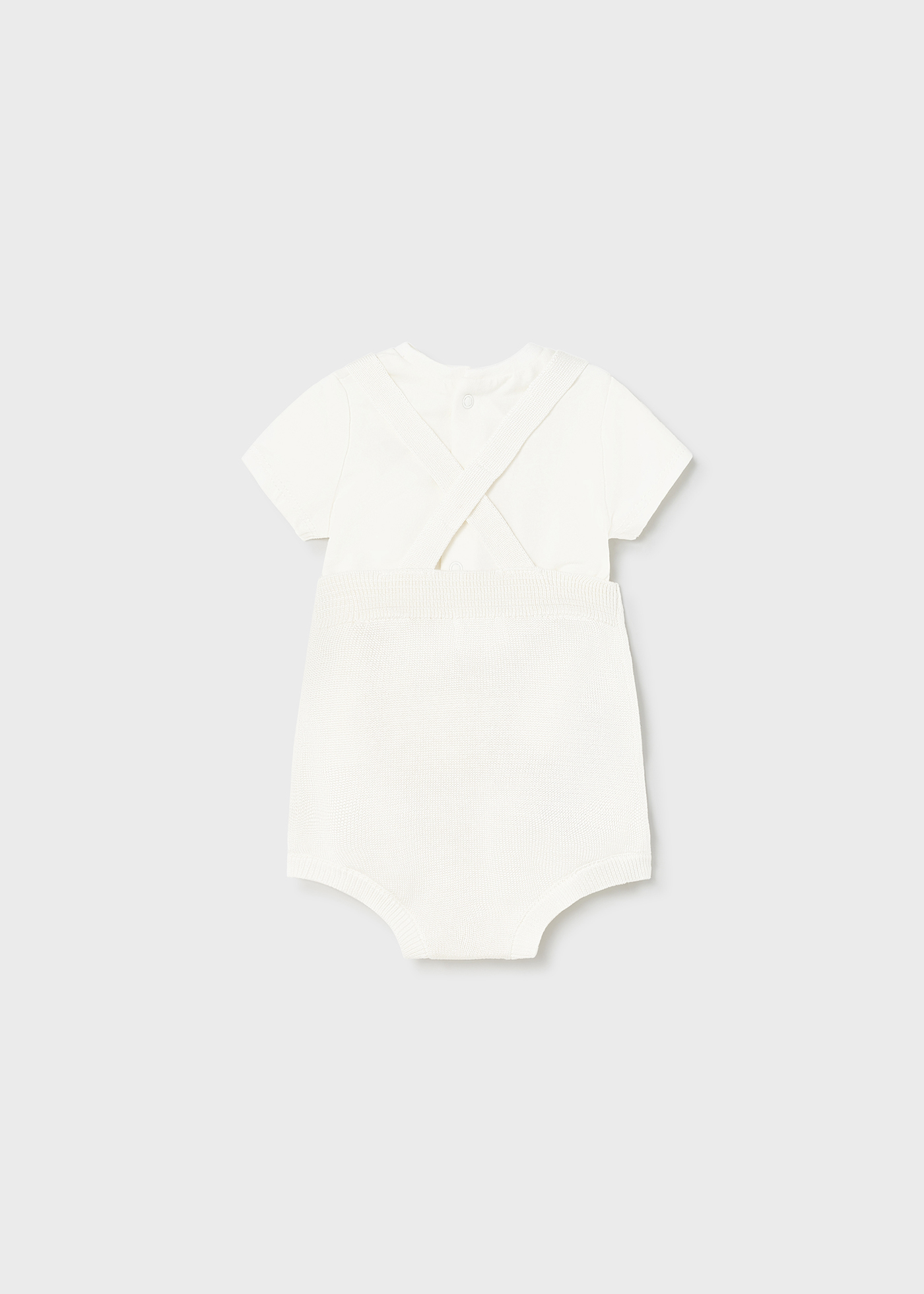 Conjunto de duas peças de malha de algodão sustentável para recém-nascidos.