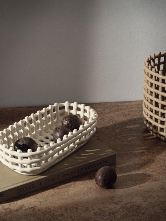 Ferm Living Ceramic basket opbergmand oval Cashmere