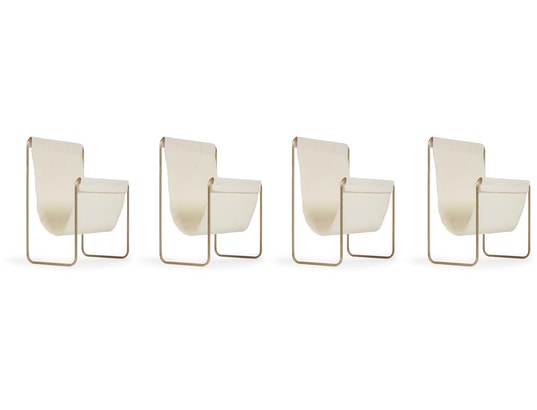 LF - Porte-revues Lot de 4 Porte-revues Siana beige et métal doré
