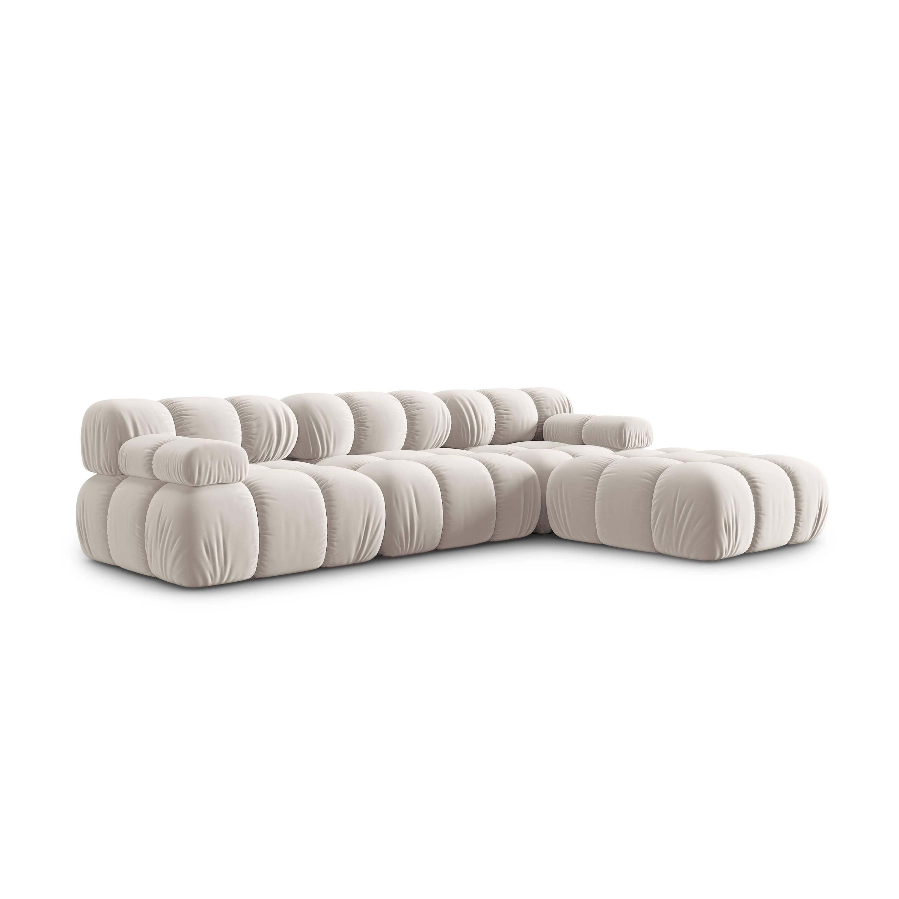Milo Casa Tropea Modulaire Modulaire 3-zitsbank met Hocker - Lichtbeige