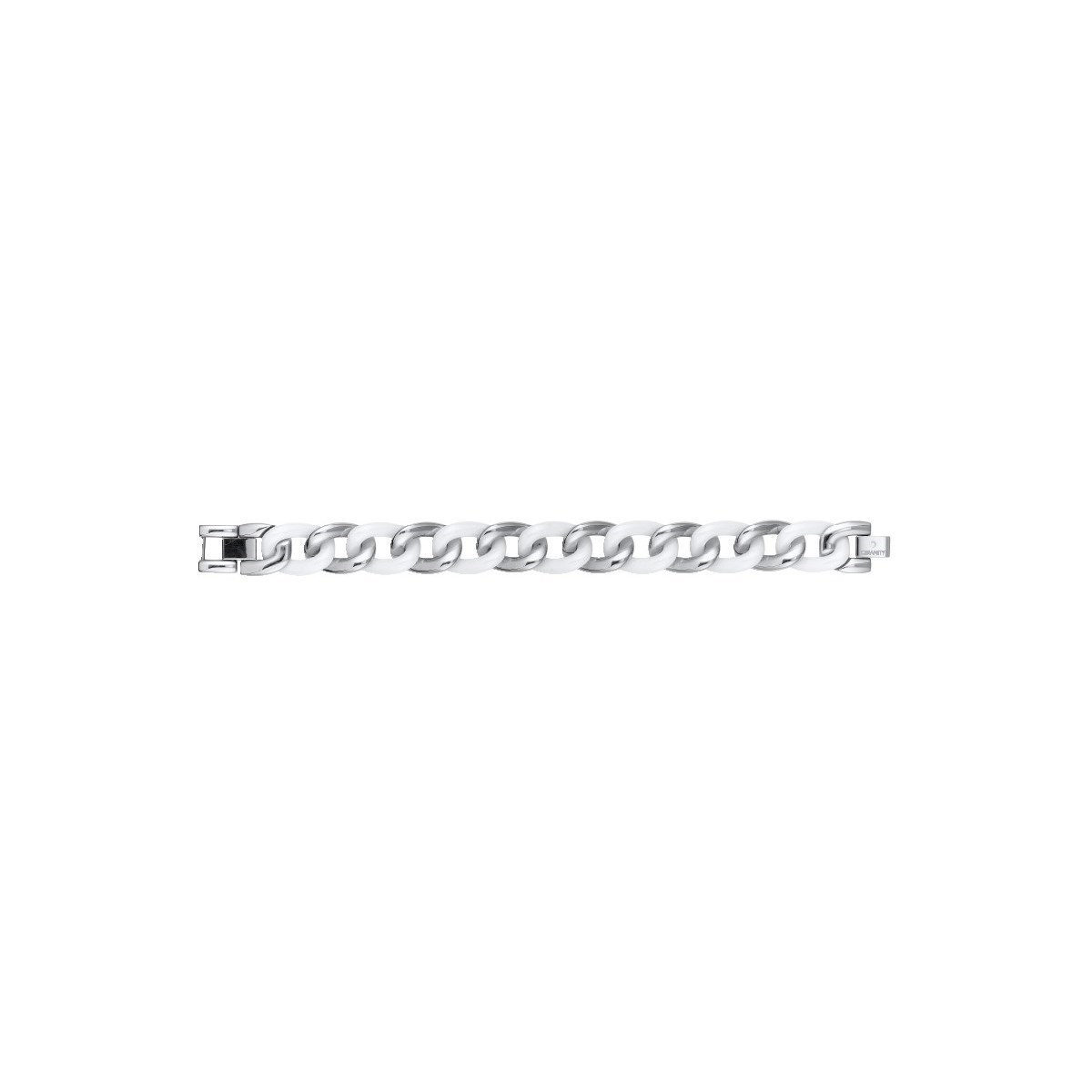 Bracelet souple multi-motifs en Acier 316L et céramique - blanc brillant