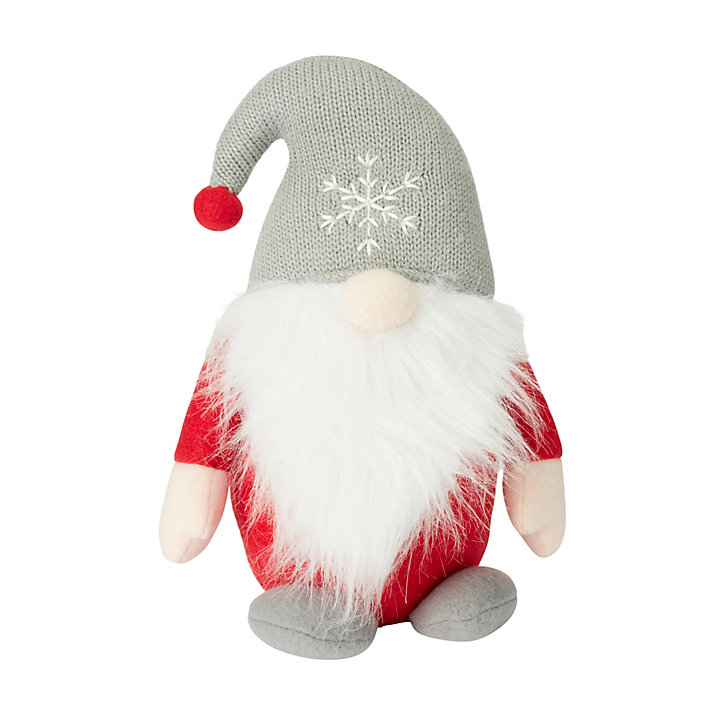Peluche de Noël rouge et gris gnome scandinave petite taille