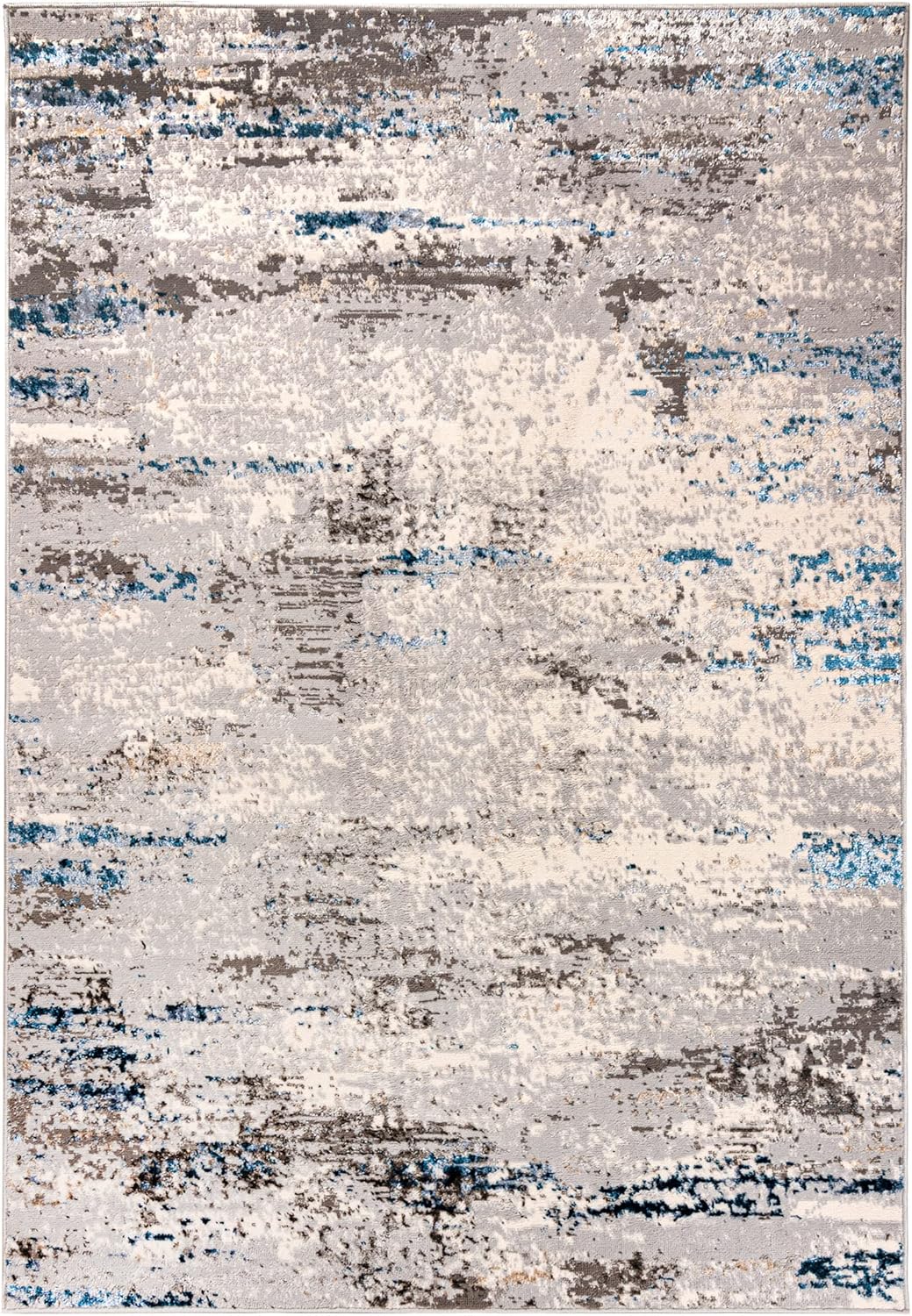 Mazovia Abstraktes Vintage Designer Teppich - Kurzflor - Weich Teppich für Wohnzimmer, Esszimmer - ÖKO-TEX Wohnzimmerteppich - Teppiche Beige Blau Grau 300 x 400 cm