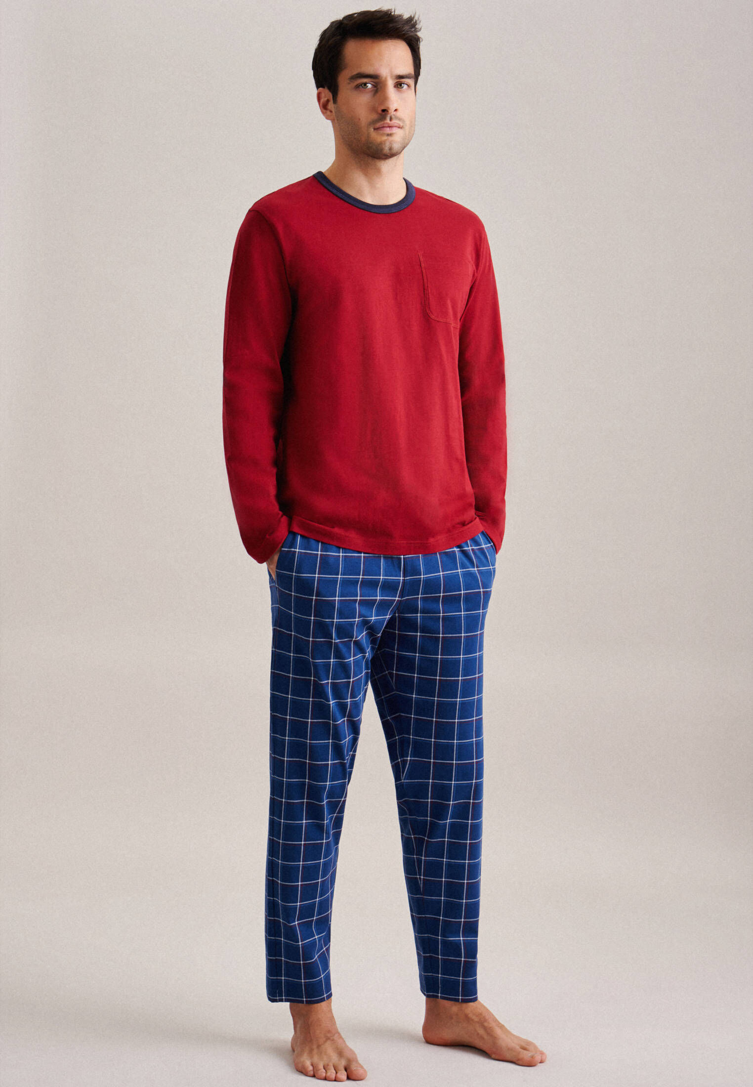 Seidensticker| Herren Pyjama Schwarze Rose