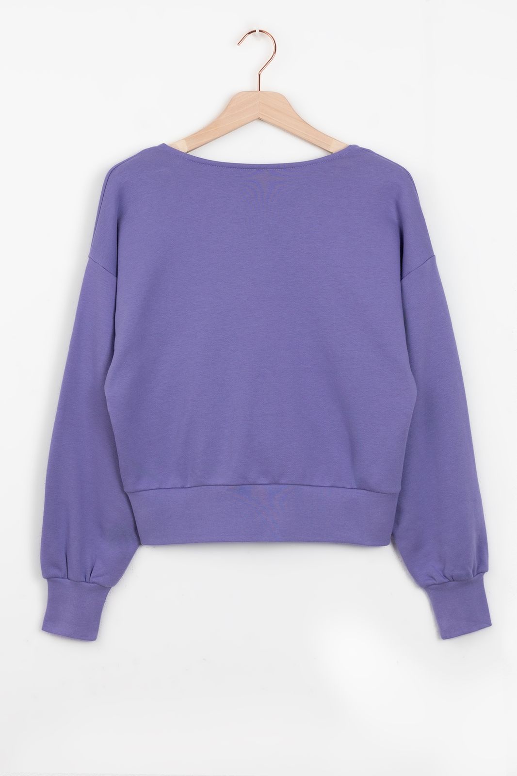 Paarse overlap sweater