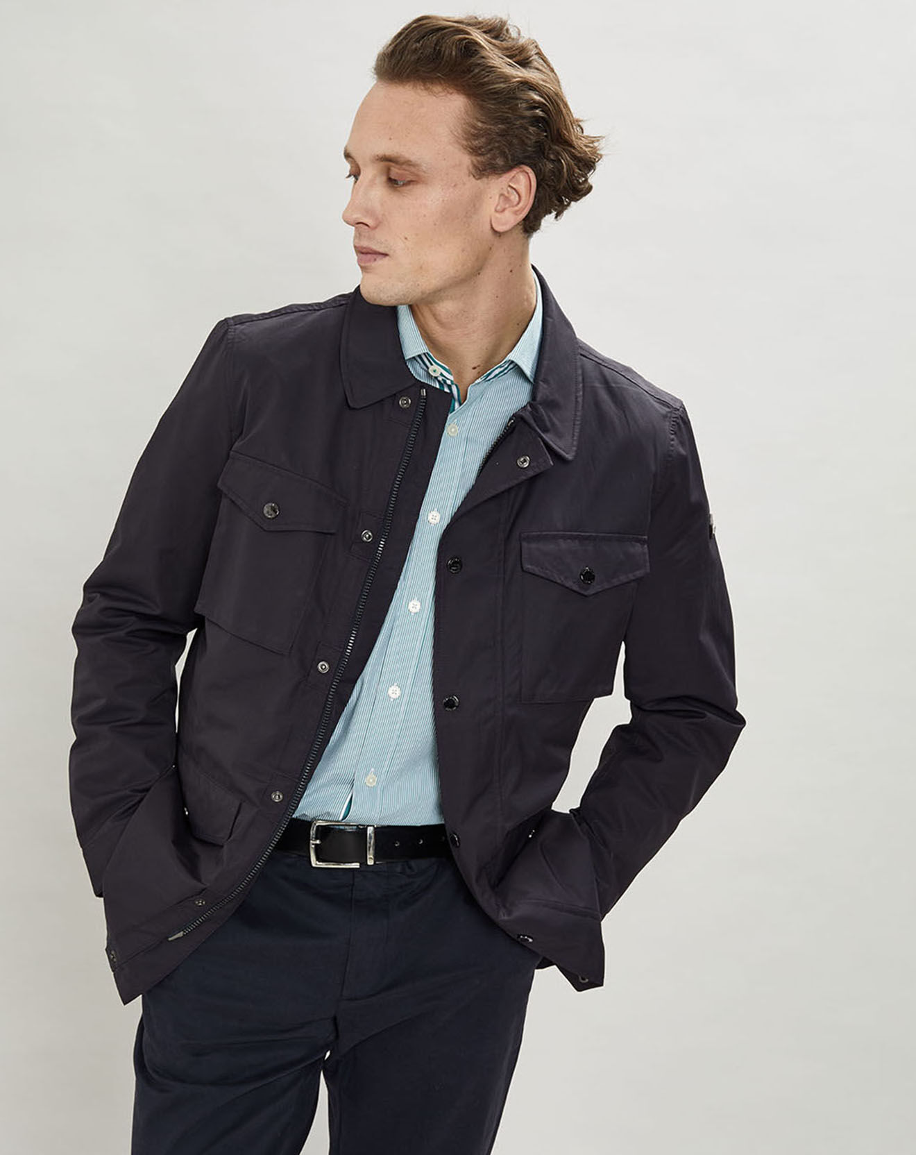 Hackett London Parka Light bleu marine