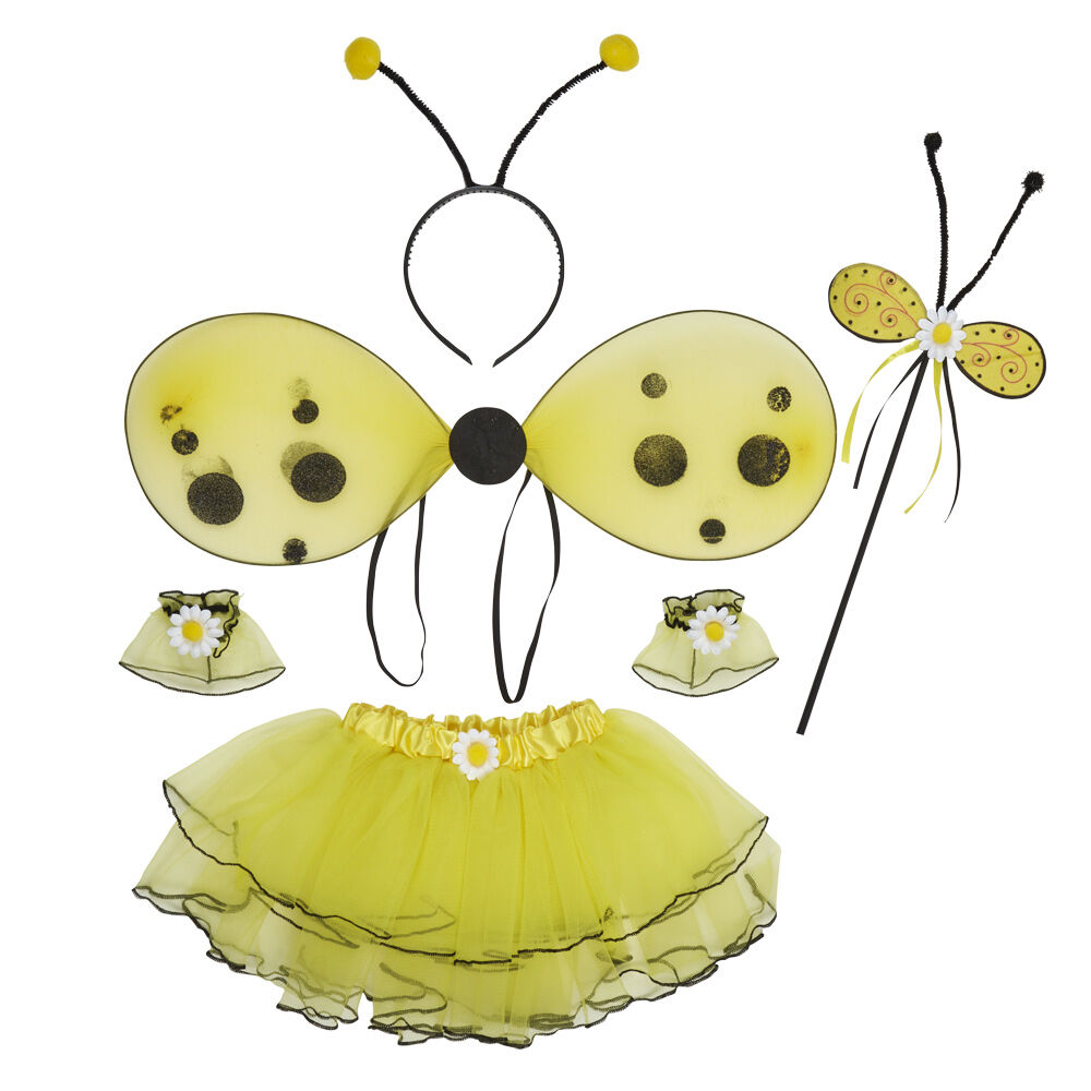 Déguisement enfant Abeille jaune noir antennes ailes jupon